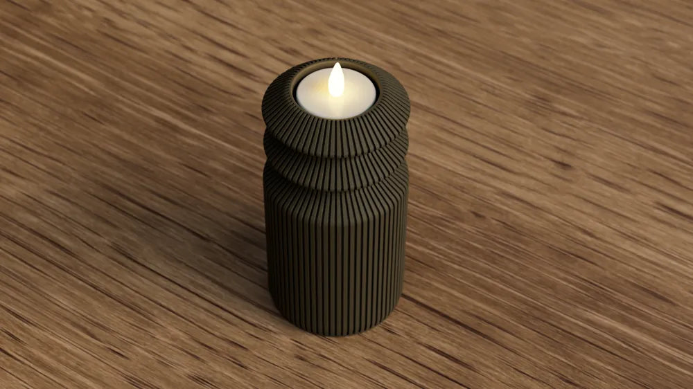 Modern Ribbed Candle Holder | Minimalist Tealight & Pillar Candle Stand
